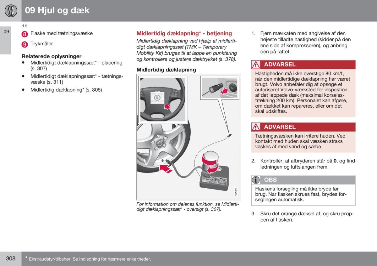 Volvo XC60 I 1 FL Bilens instruktionsbog / page 310