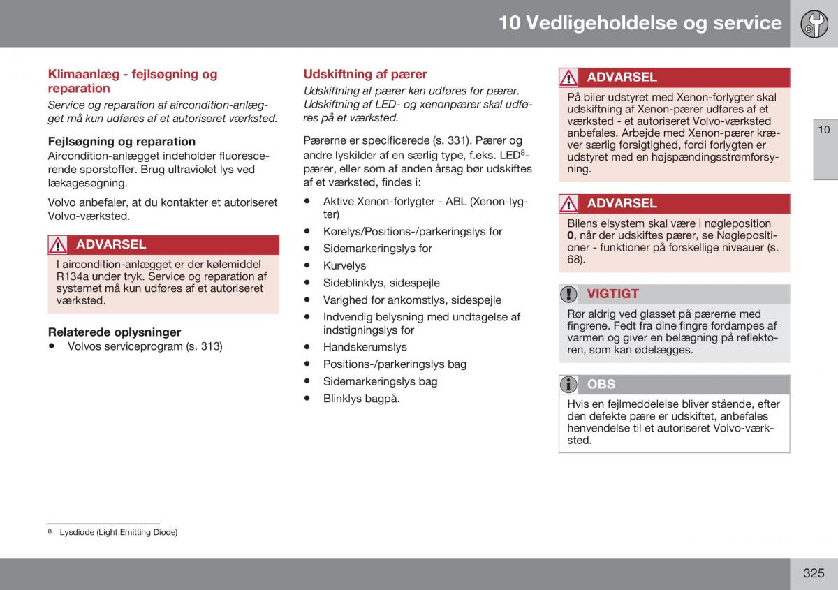 Volvo XC60 I 1 FL Bilens instruktionsbog / page 327