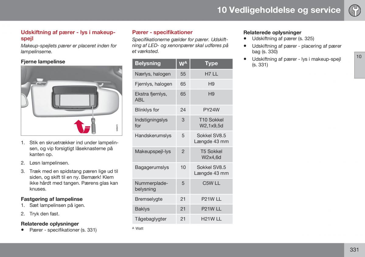 Volvo XC60 I 1 FL Bilens instruktionsbog / page 333