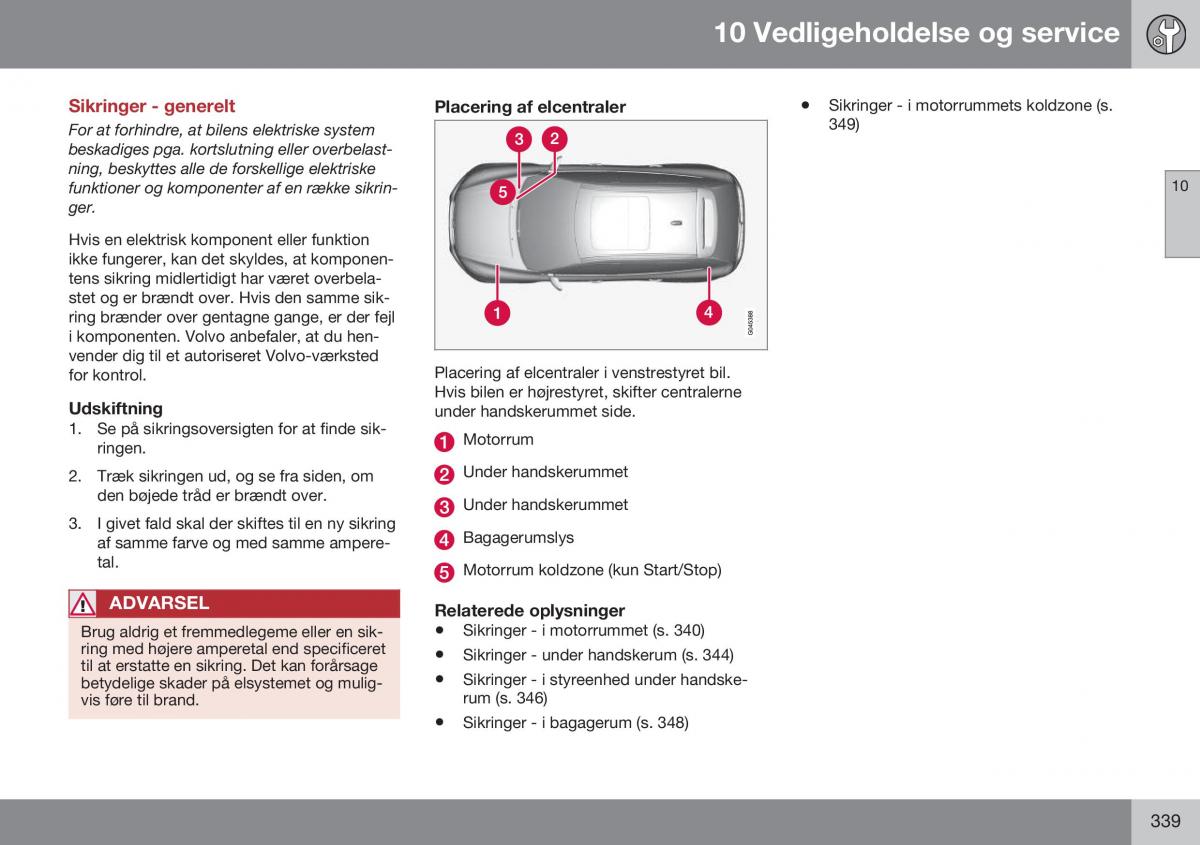 Volvo XC60 I 1 FL Bilens instruktionsbog / page 341