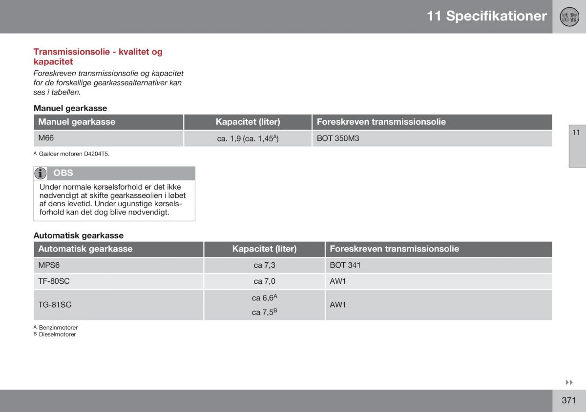 Volvo XC60 I 1 FL Bilens instruktionsbog / page 373