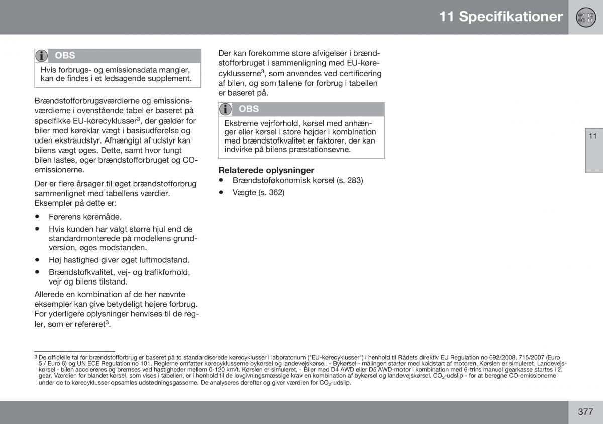 Volvo XC60 I 1 FL Bilens instruktionsbog / page 379