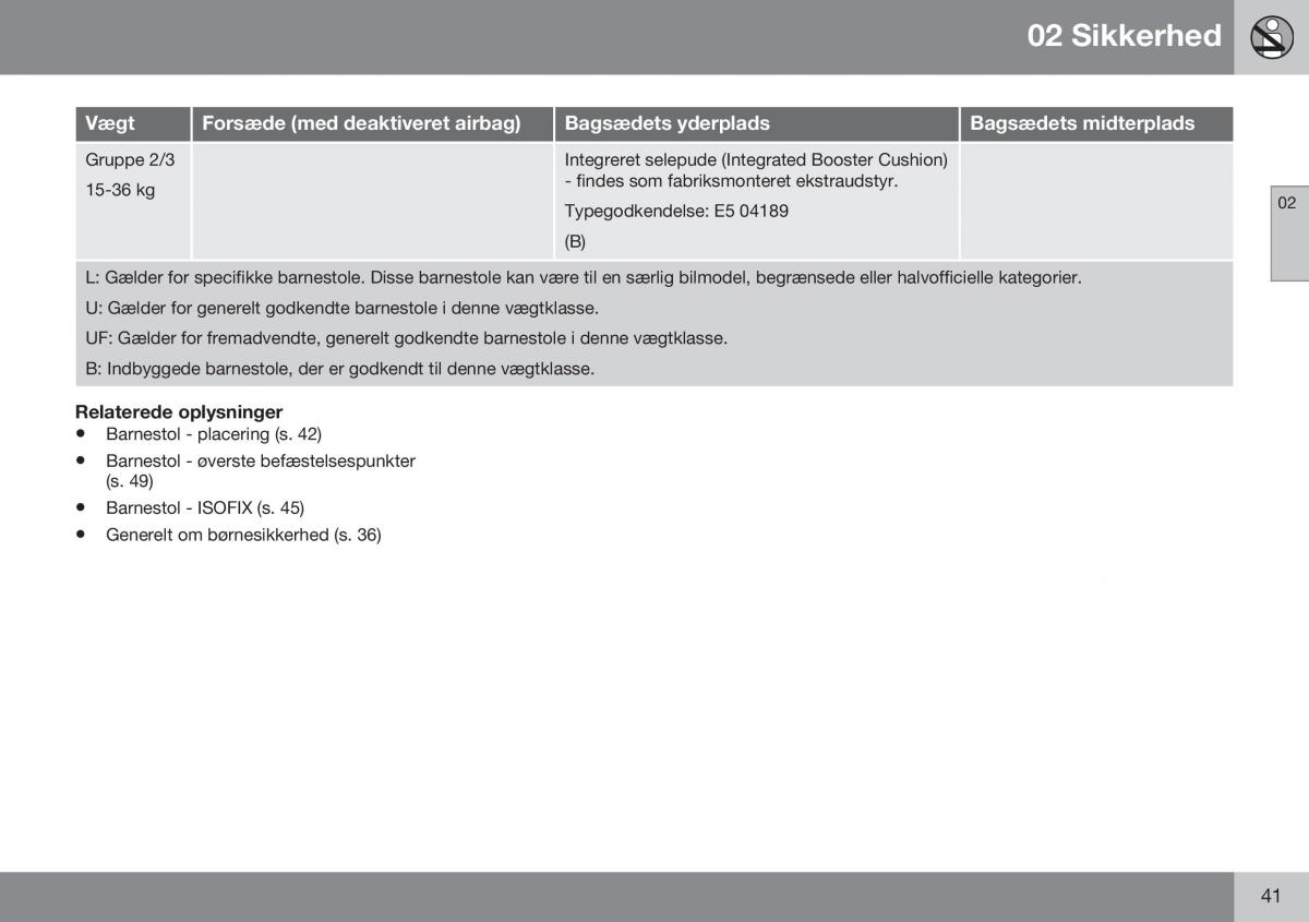 Volvo XC60 I 1 FL Bilens instruktionsbog / page 43