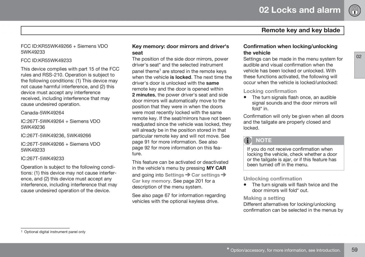 Volvo XC60 I 1 FL owners manual / page 61