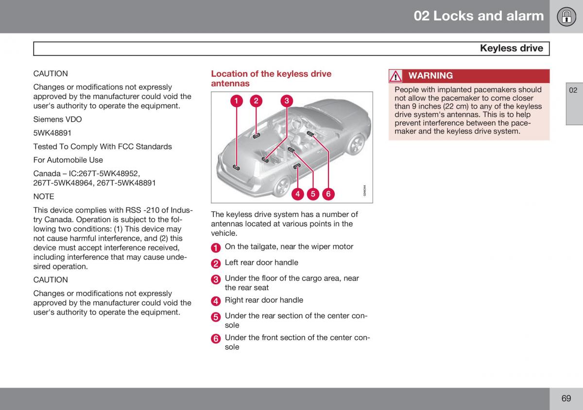 Volvo XC60 I 1 FL owners manual / page 71