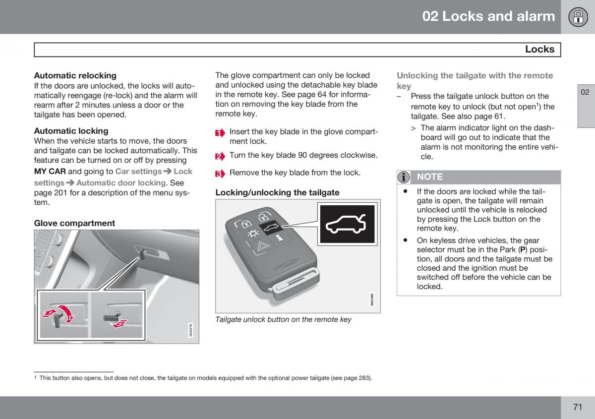 Volvo XC60 I 1 FL owners manual / page 73