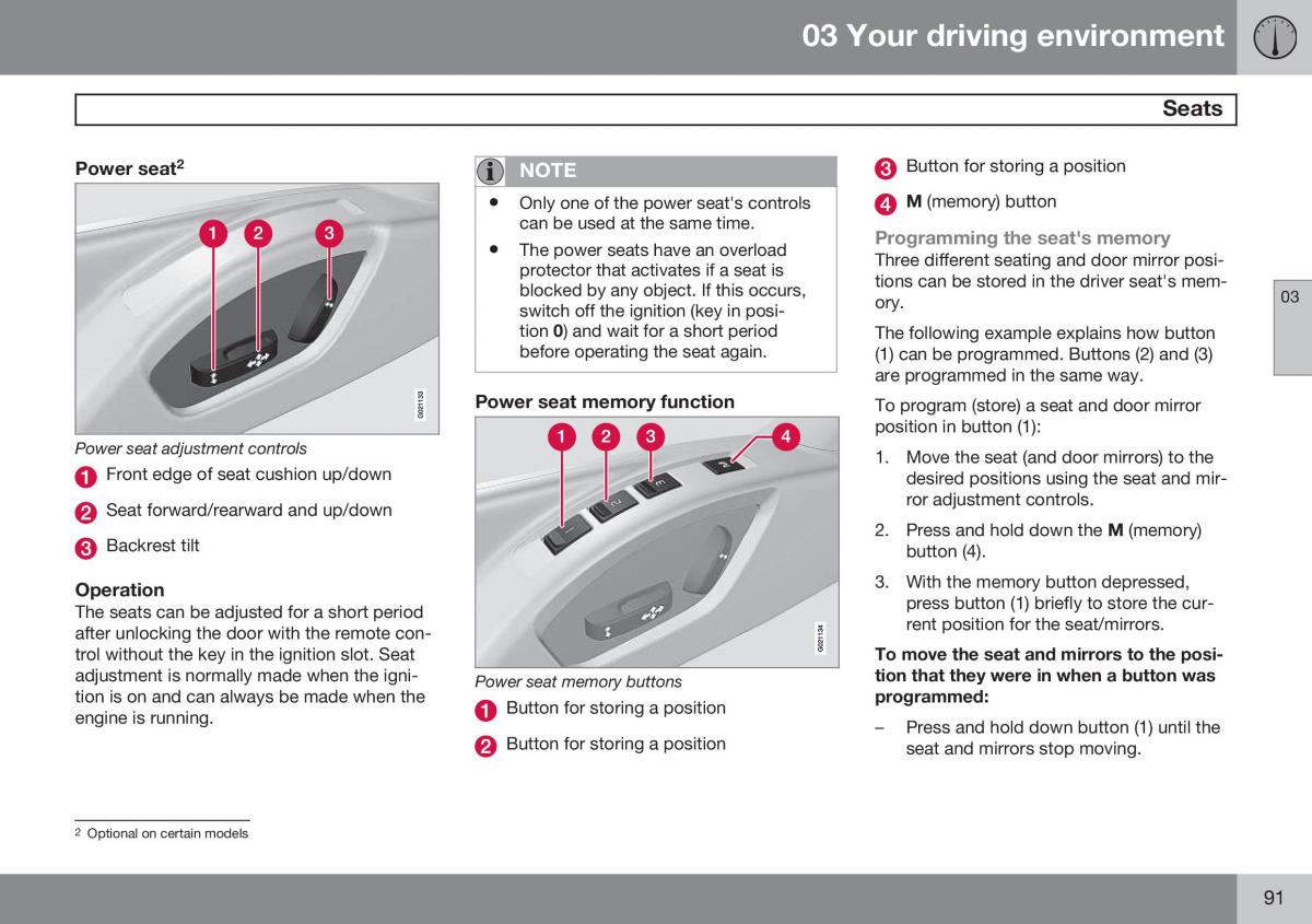 Volvo XC60 I 1 FL owners manual / page 93