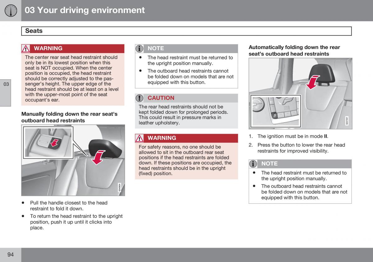 Volvo XC60 I 1 FL owners manual / page 96