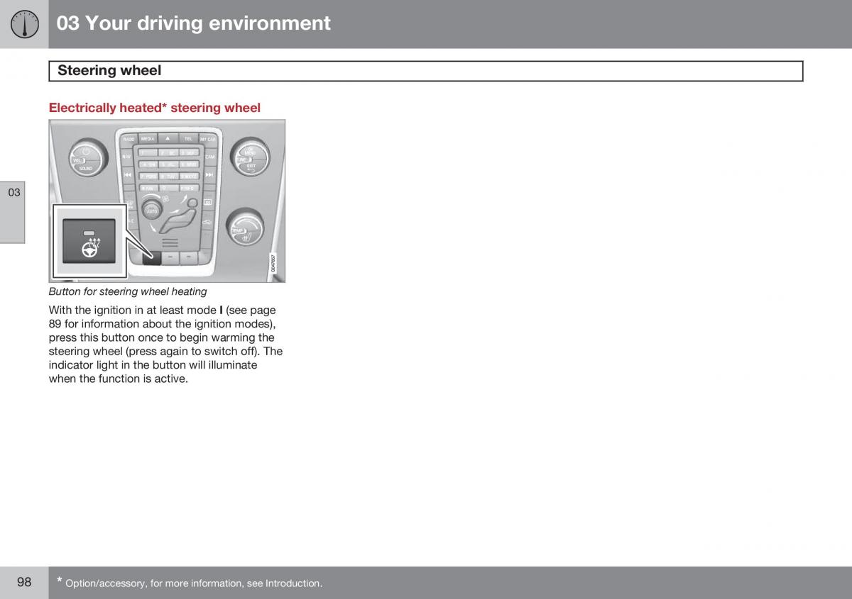 Volvo XC60 I 1 FL owners manual / page 100