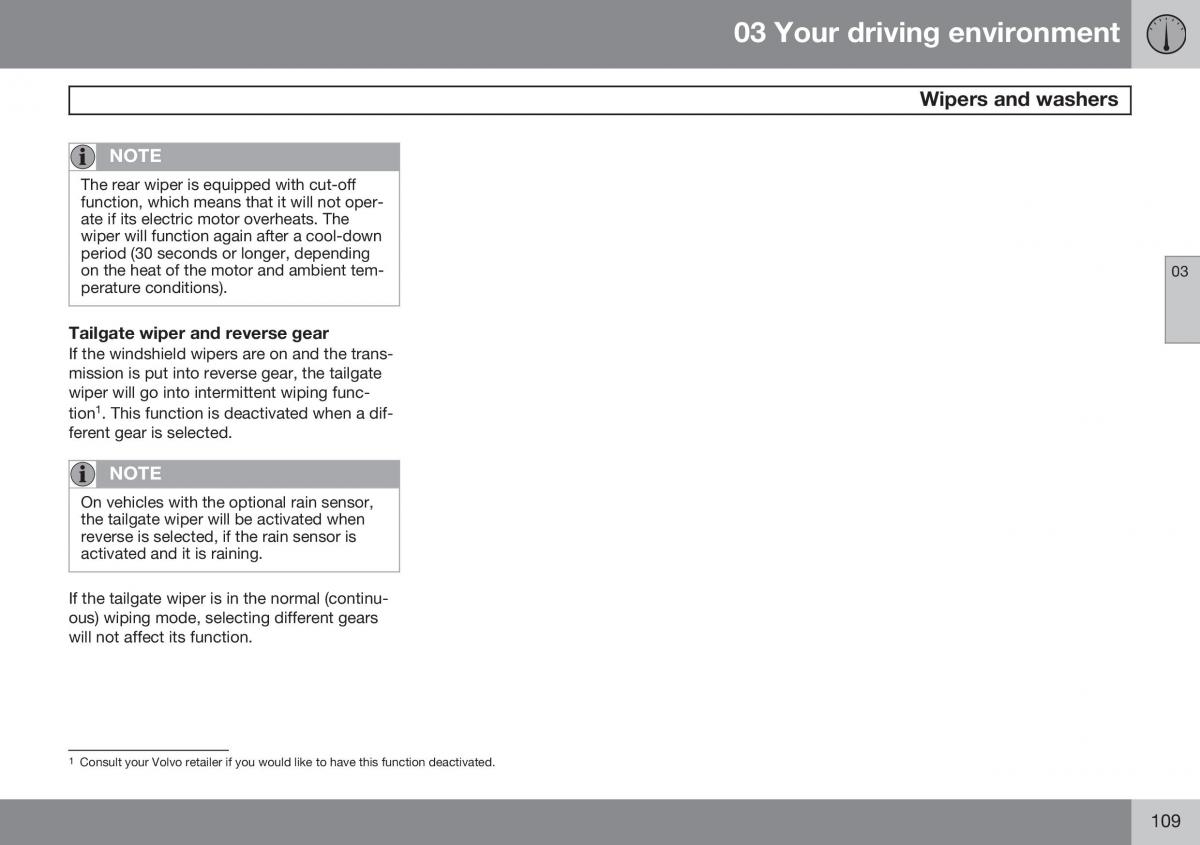 Volvo XC60 I 1 FL owners manual / page 111