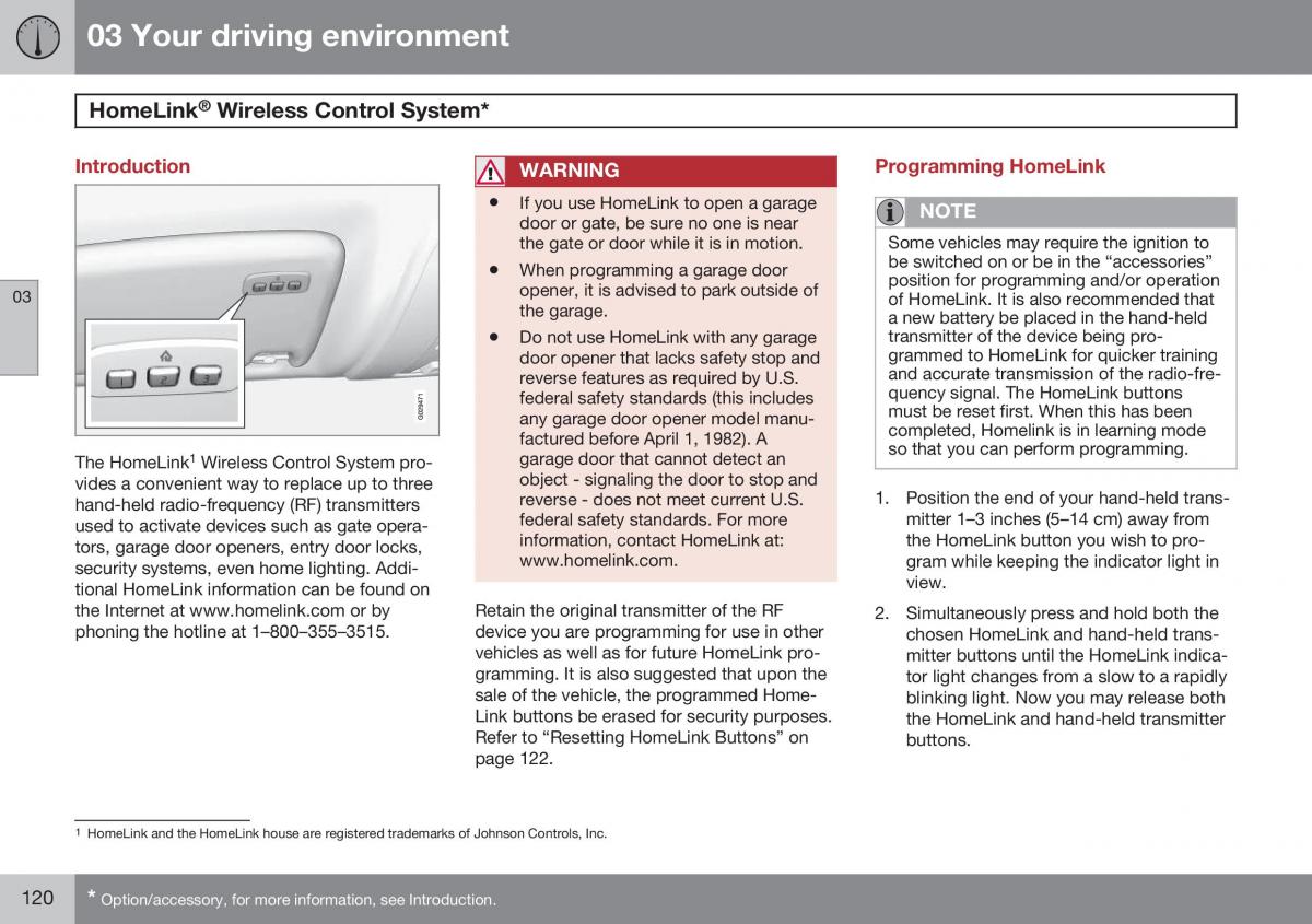 Volvo XC60 I 1 FL owners manual / page 122