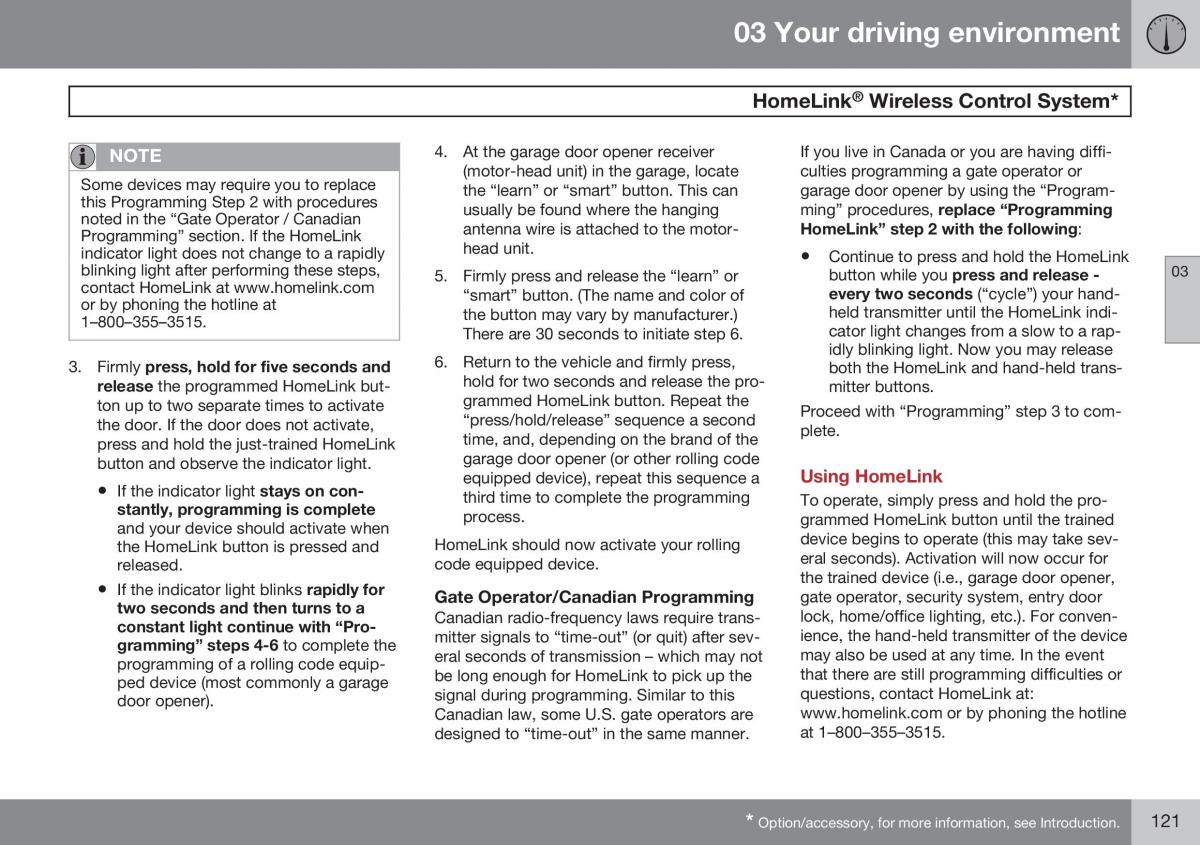 Volvo XC60 I 1 FL owners manual / page 123