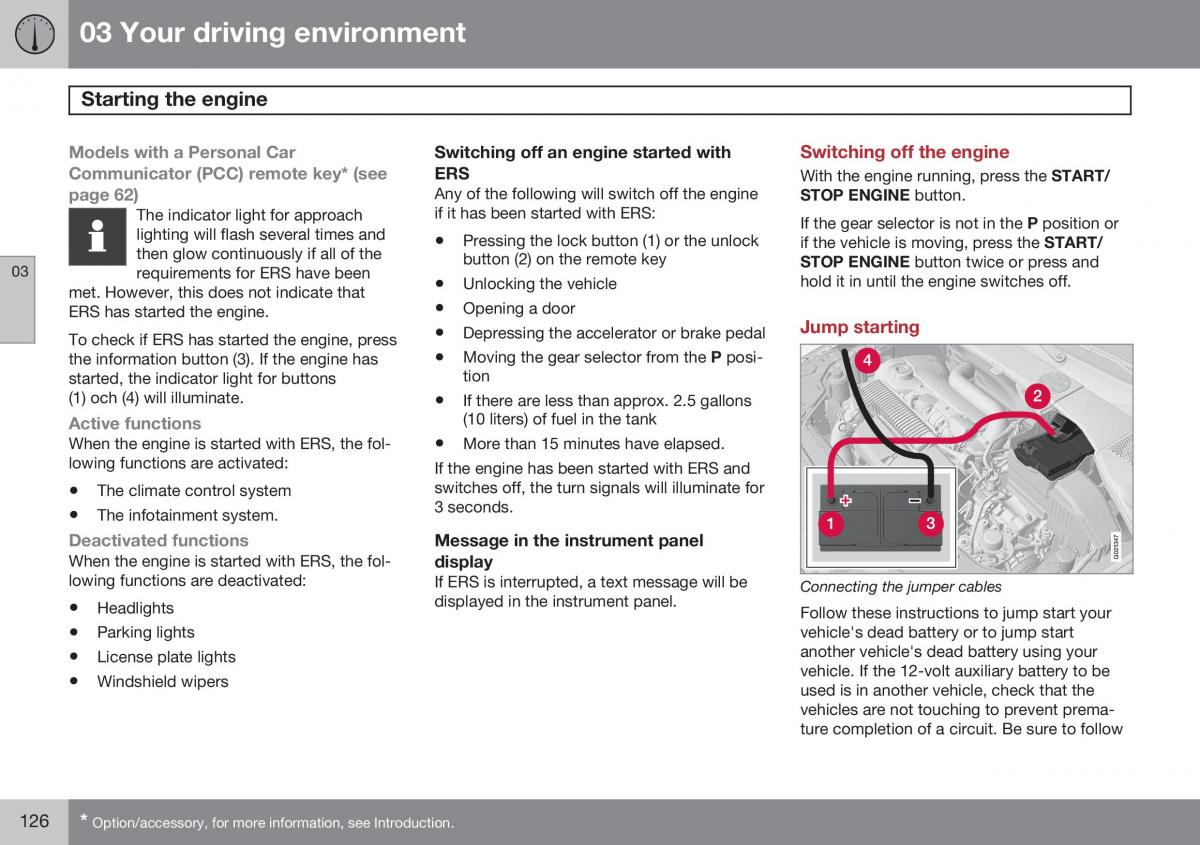 Volvo XC60 I 1 FL owners manual / page 128