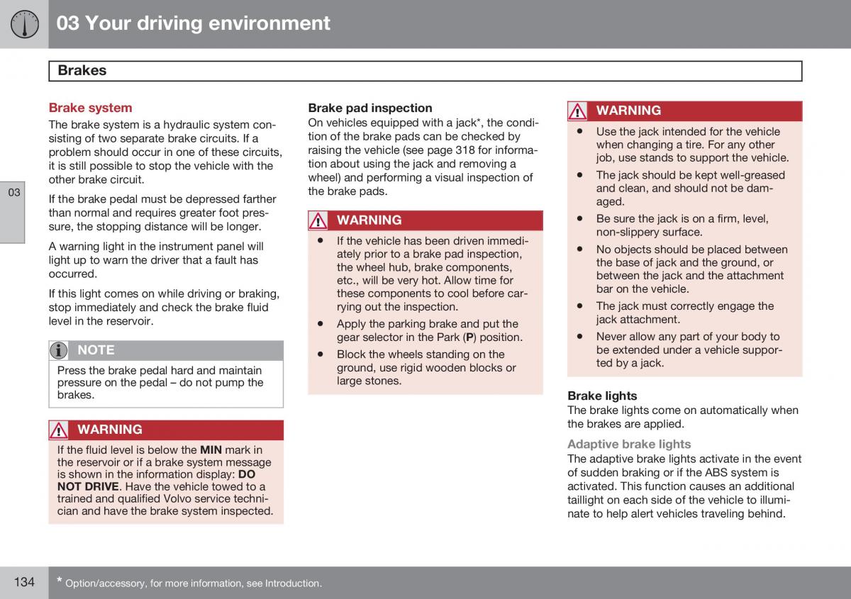 Volvo XC60 I 1 FL owners manual / page 136