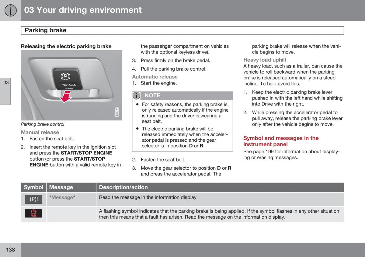 Volvo XC60 I 1 FL owners manual / page 140