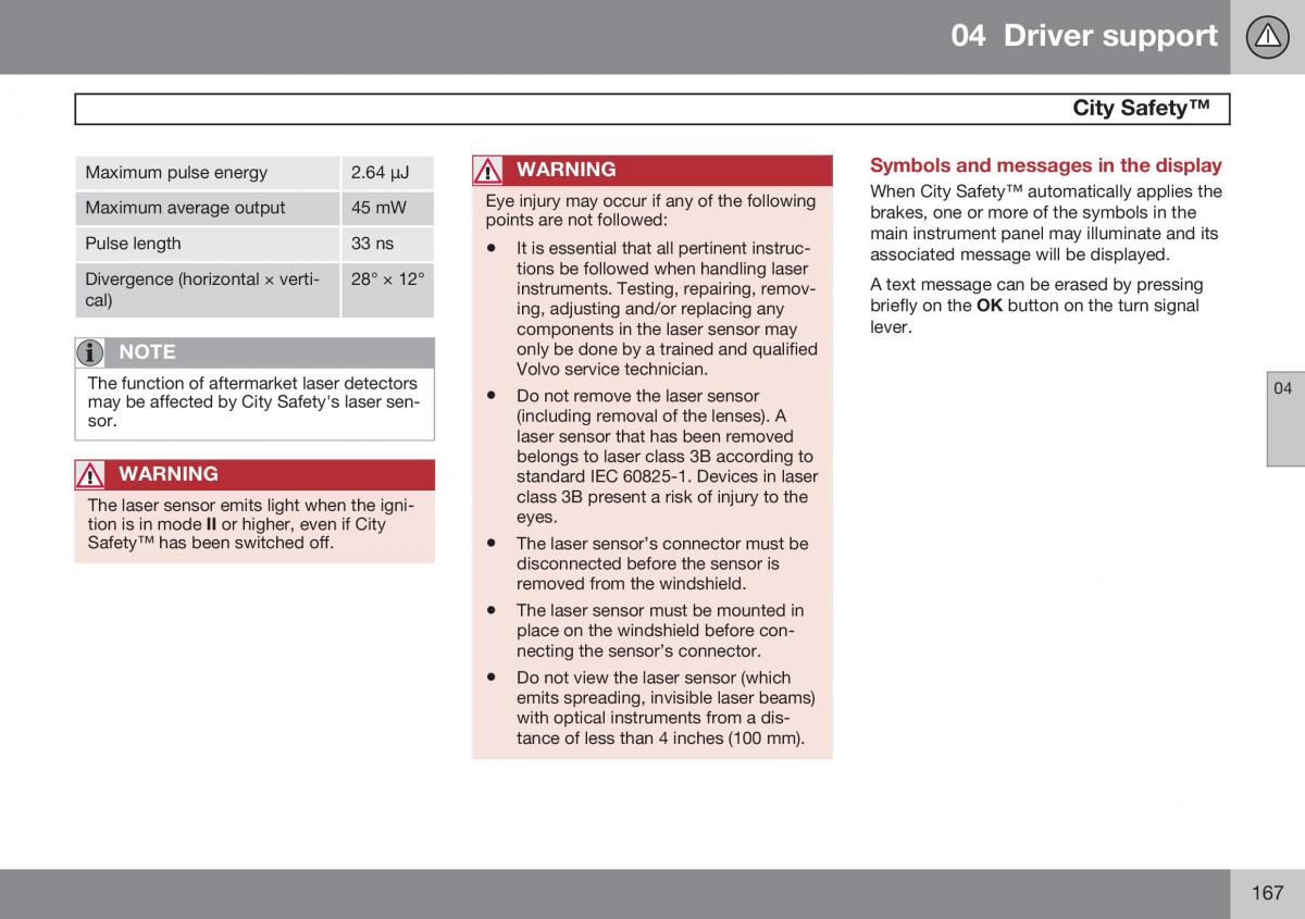 Volvo XC60 I 1 FL owners manual / page 169