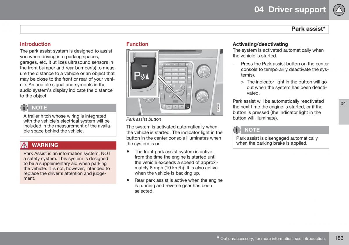 Volvo XC60 I 1 FL owners manual / page 185