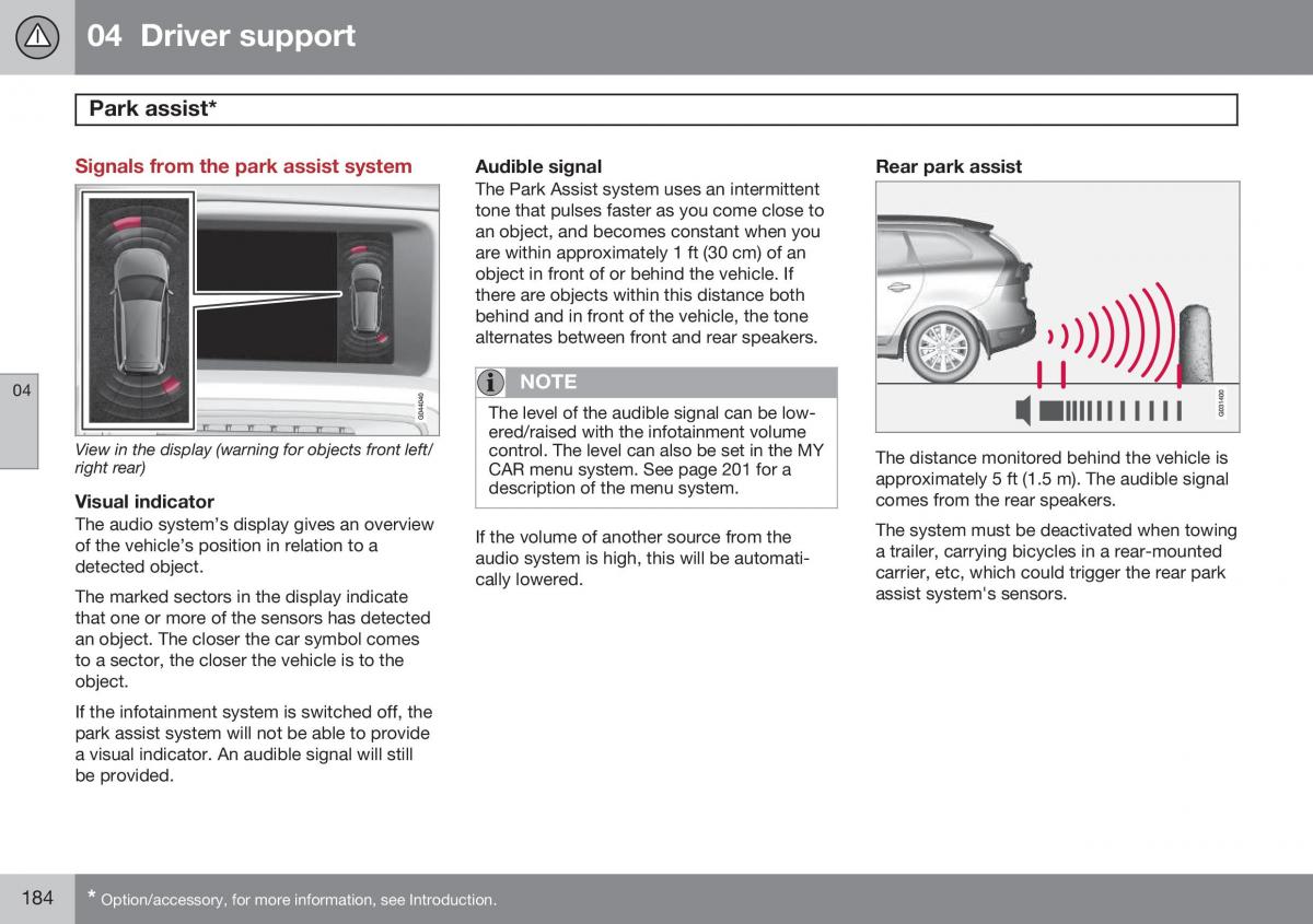 Volvo XC60 I 1 FL owners manual / page 186