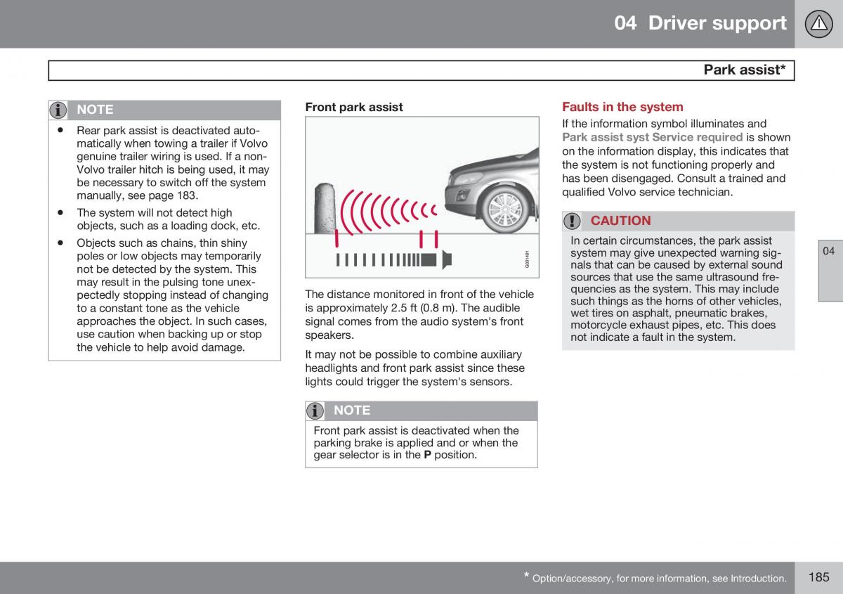 Volvo XC60 I 1 FL owners manual / page 187