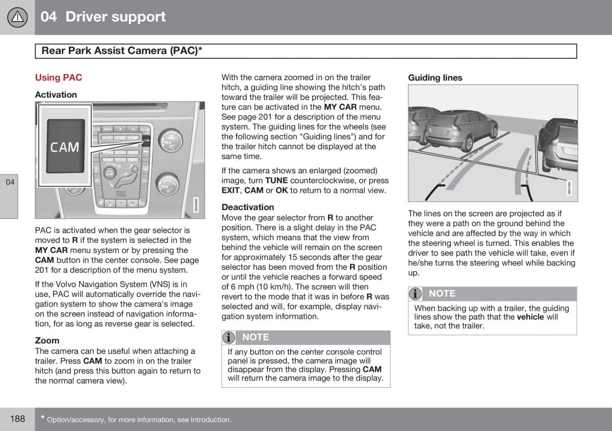 Volvo XC60 I 1 FL owners manual / page 190