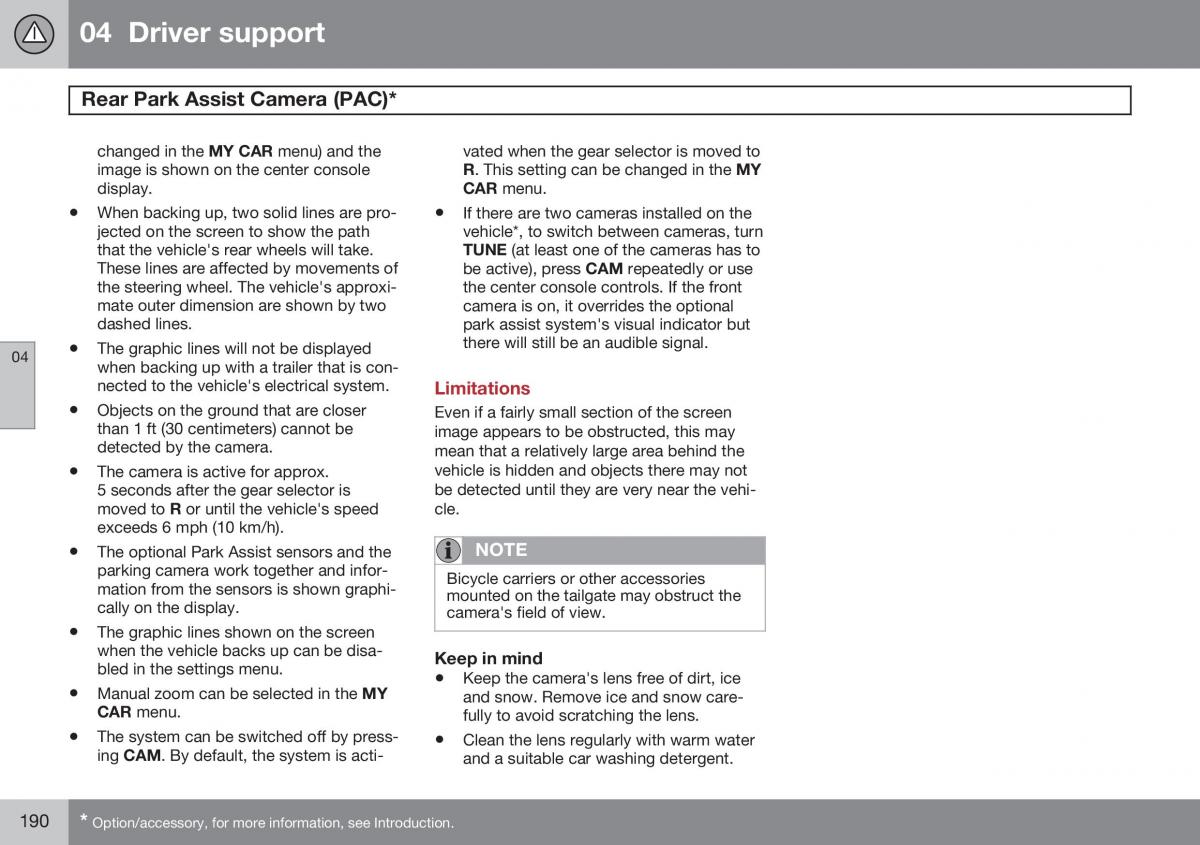 Volvo XC60 I 1 FL owners manual / page 192