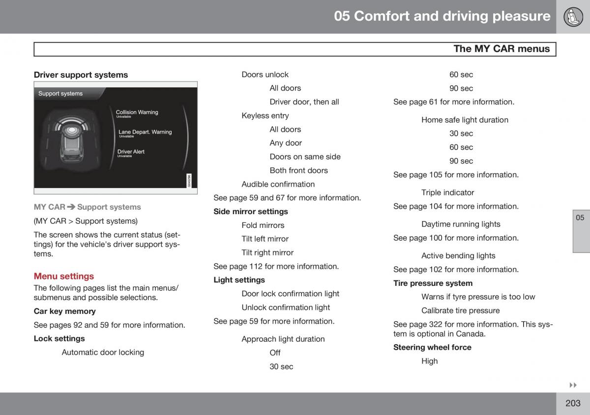 Volvo XC60 I 1 FL owners manual / page 205