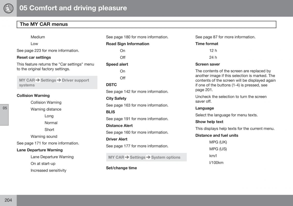 Volvo XC60 I 1 FL owners manual / page 206