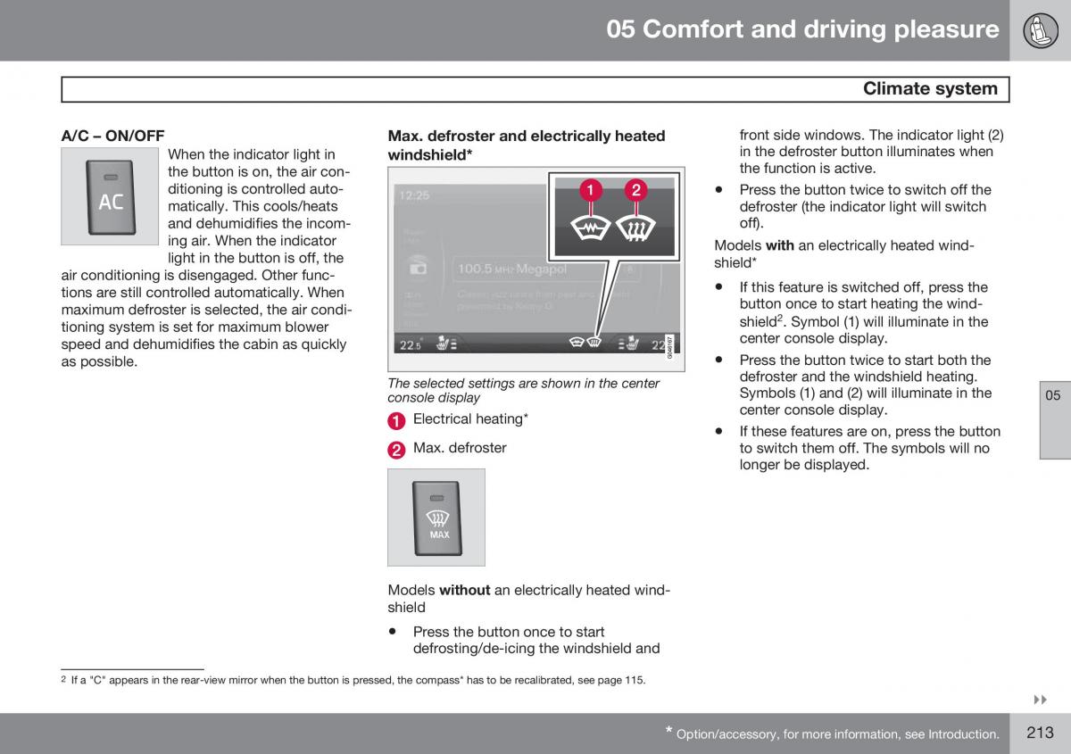 Volvo XC60 I 1 FL owners manual / page 215