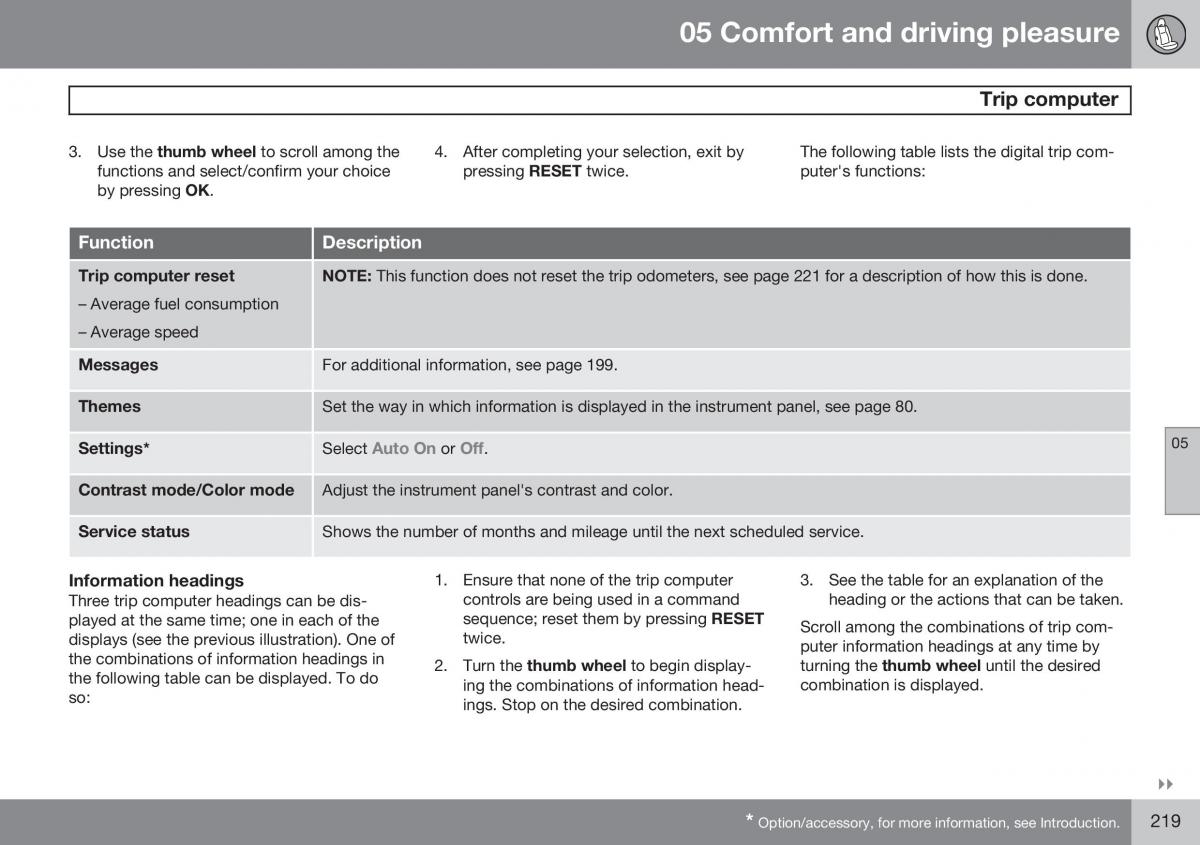 Volvo XC60 I 1 FL owners manual / page 221