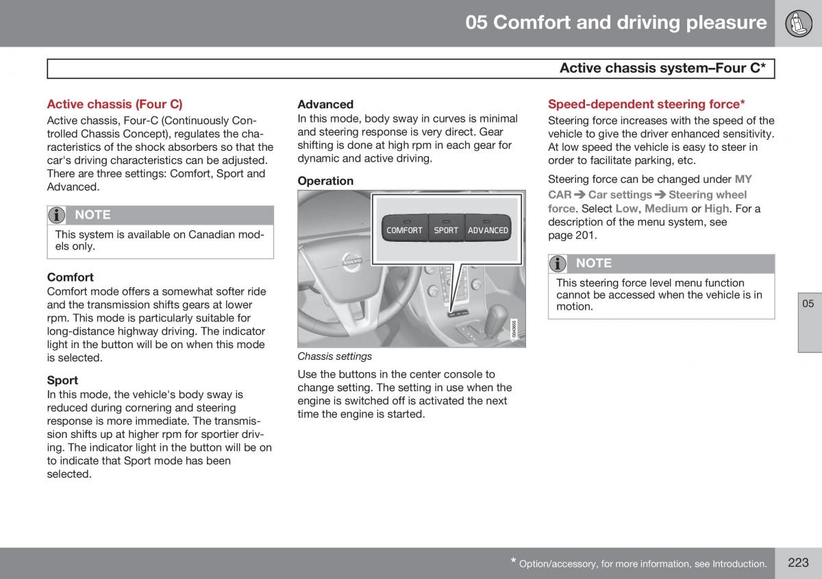 Volvo XC60 I 1 FL owners manual / page 225