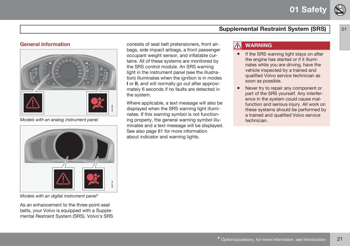 Volvo XC60 I 1 FL owners manual / page 23