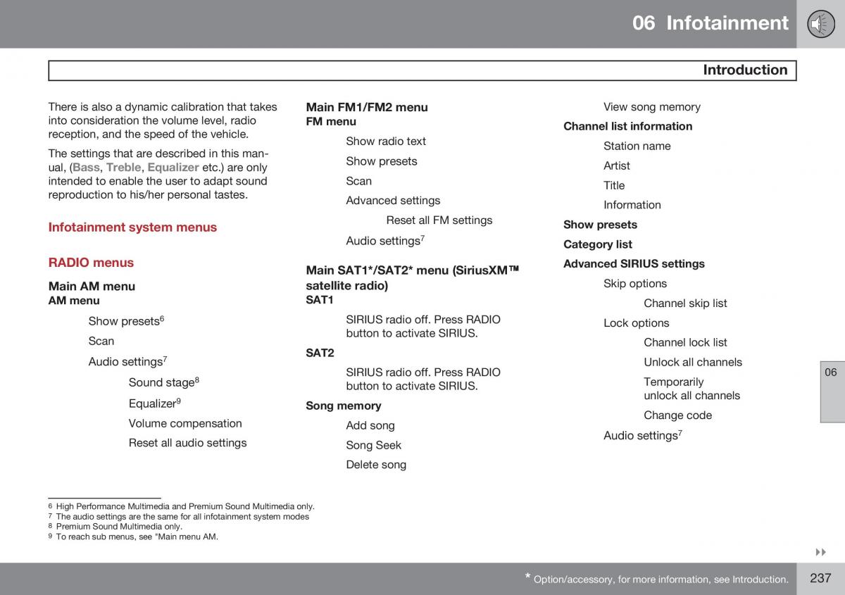 Volvo XC60 I 1 FL owners manual / page 239