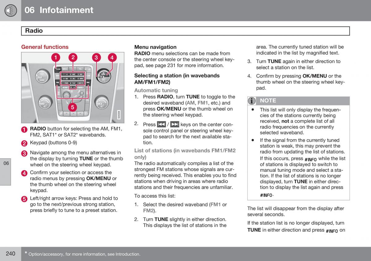 Volvo XC60 I 1 FL owners manual / page 242