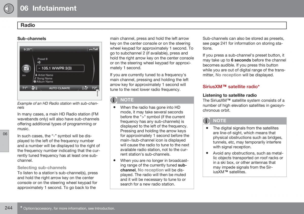 Volvo XC60 I 1 FL owners manual / page 246