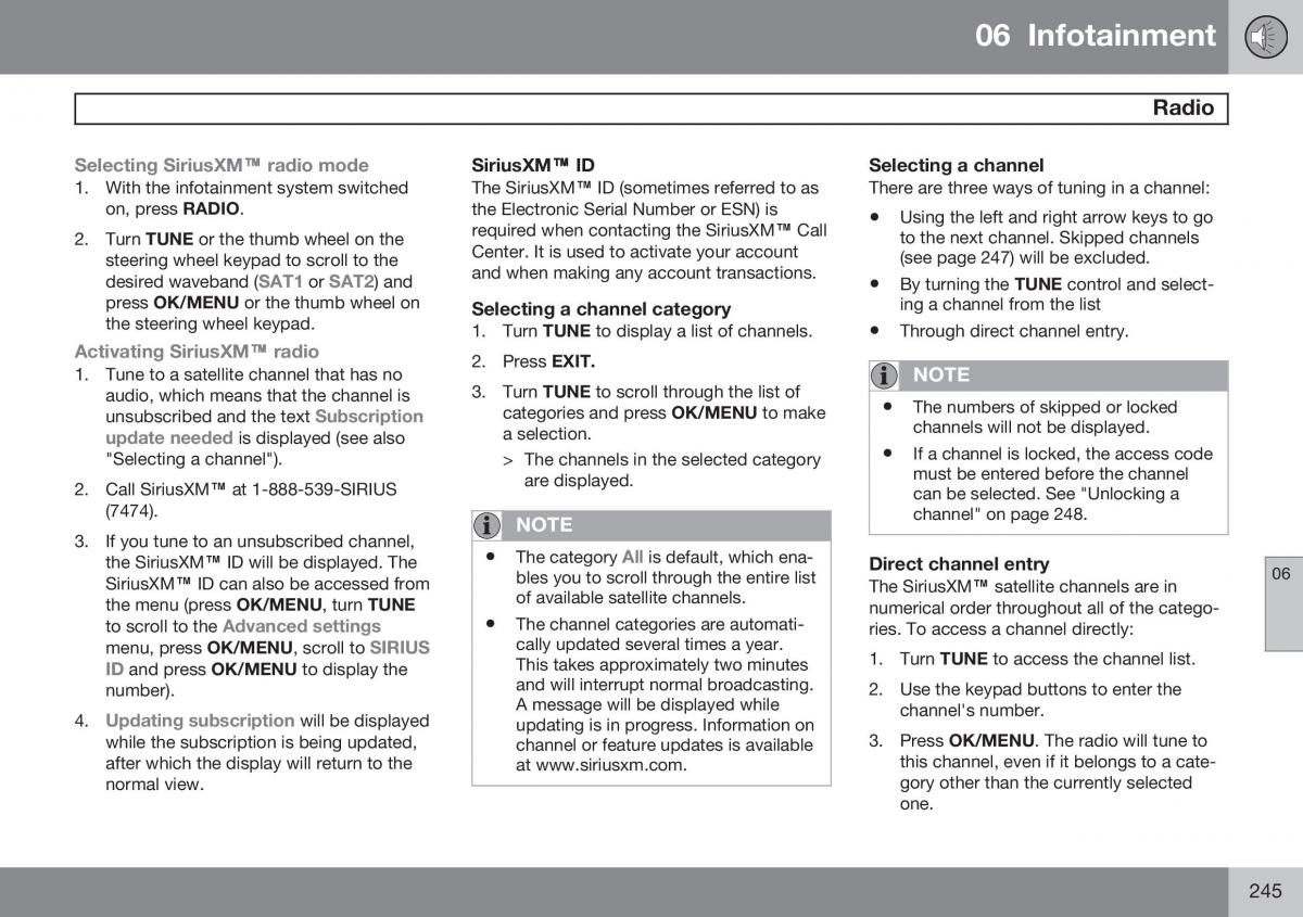 Volvo XC60 I 1 FL owners manual / page 247