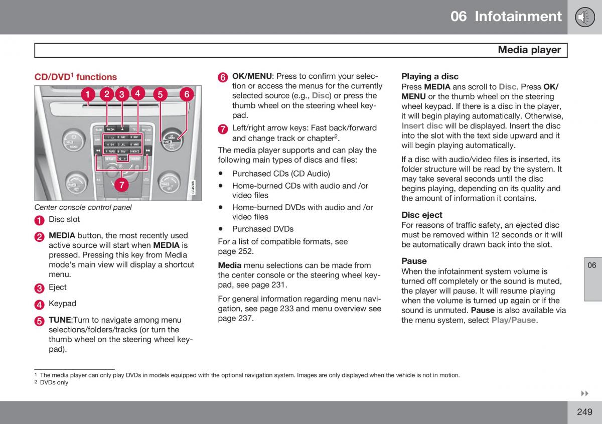 Volvo XC60 I 1 FL owners manual / page 251