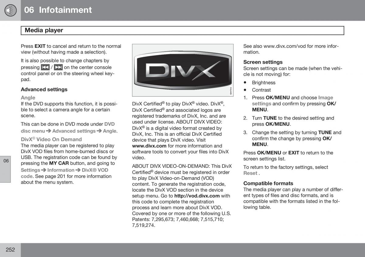 Volvo XC60 I 1 FL owners manual / page 254