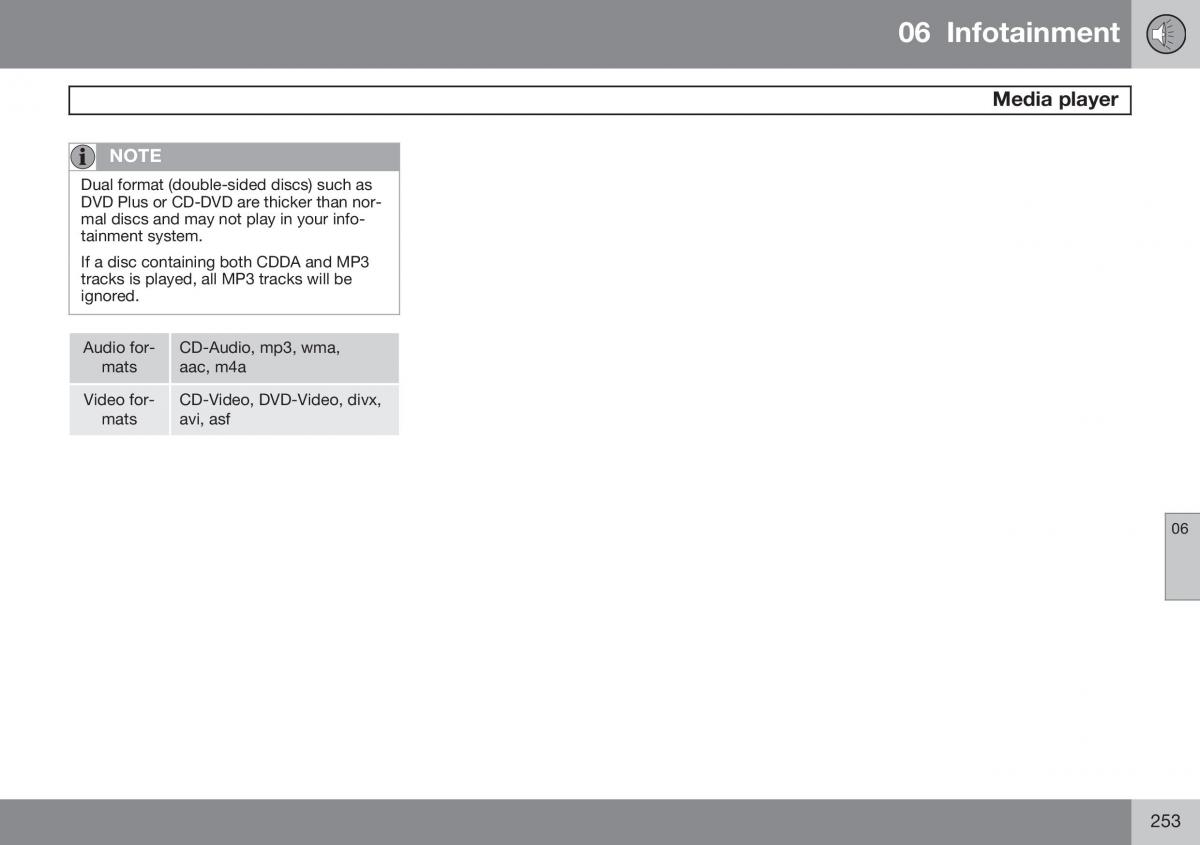 Volvo XC60 I 1 FL owners manual / page 255