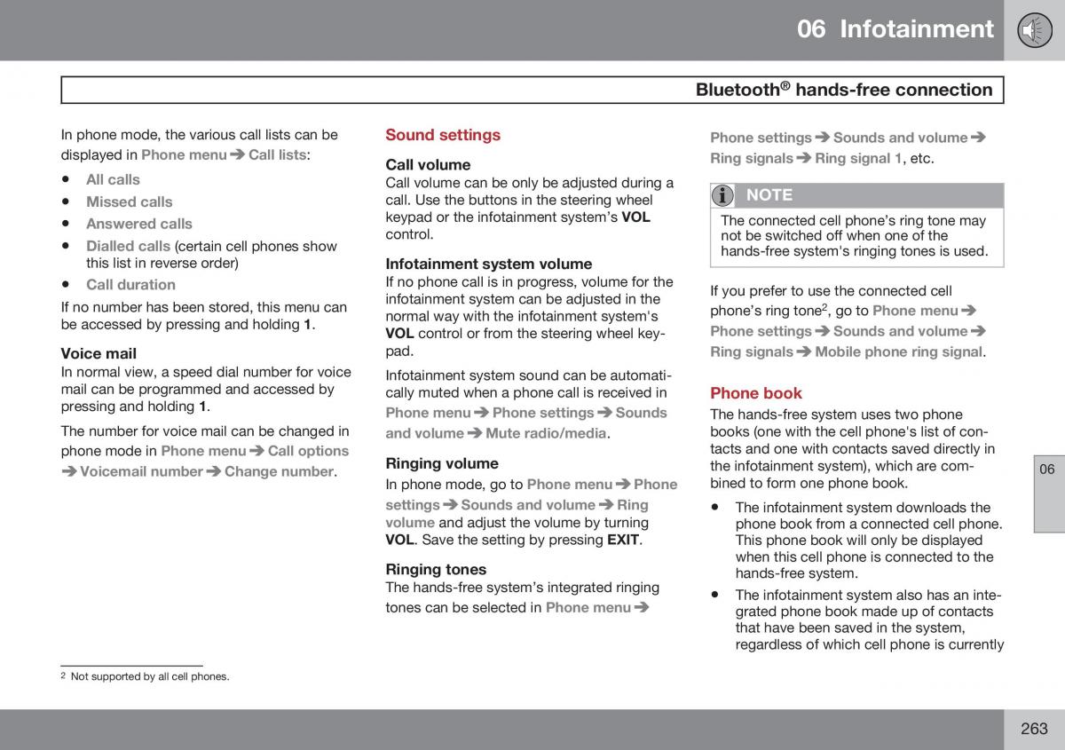 Volvo XC60 I 1 FL owners manual / page 265