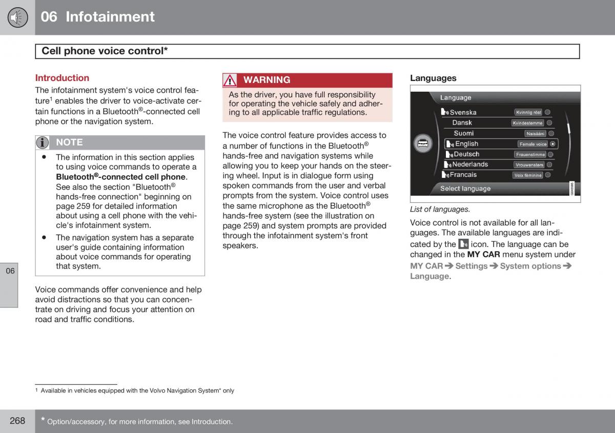 Volvo XC60 I 1 FL owners manual / page 270