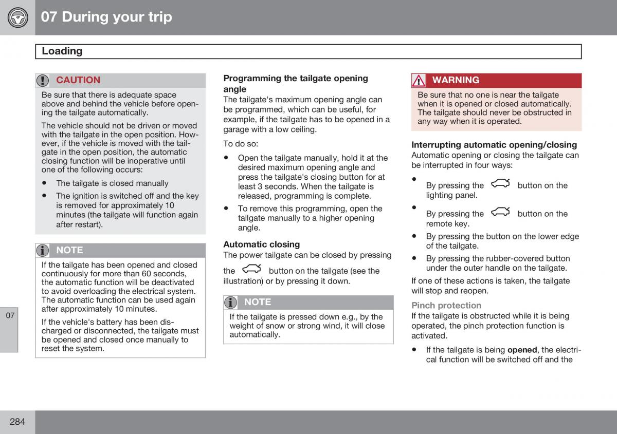 Volvo XC60 I 1 FL owners manual / page 286