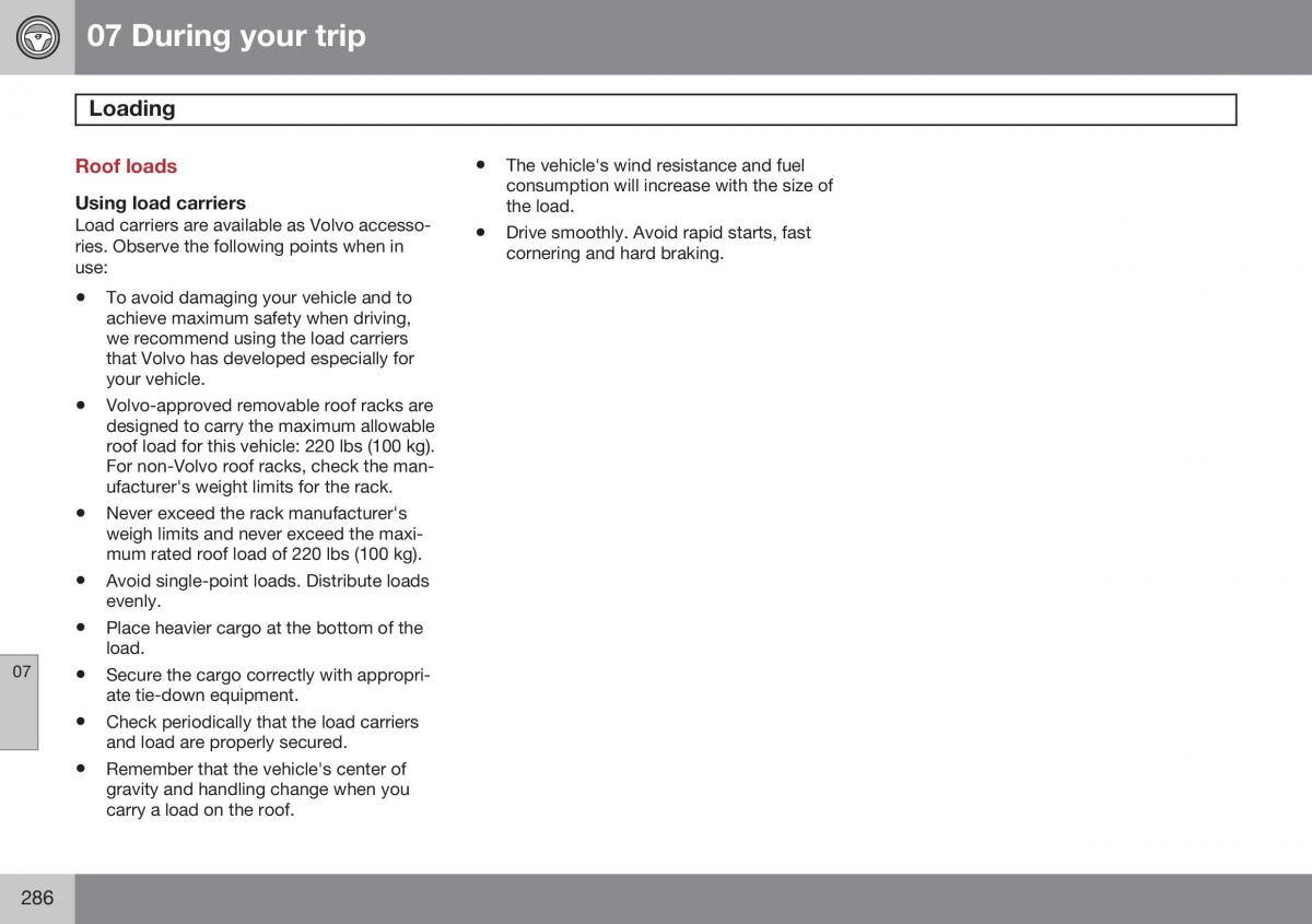 Volvo XC60 I 1 FL owners manual / page 288