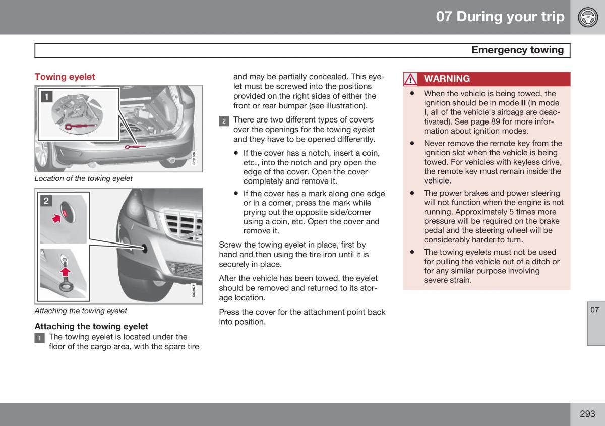 Volvo XC60 I 1 FL owners manual / page 295