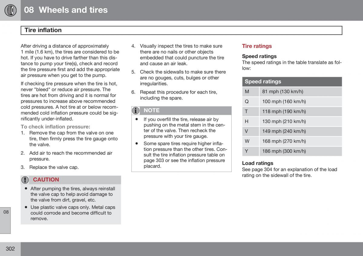 Volvo XC60 I 1 FL owners manual / page 304