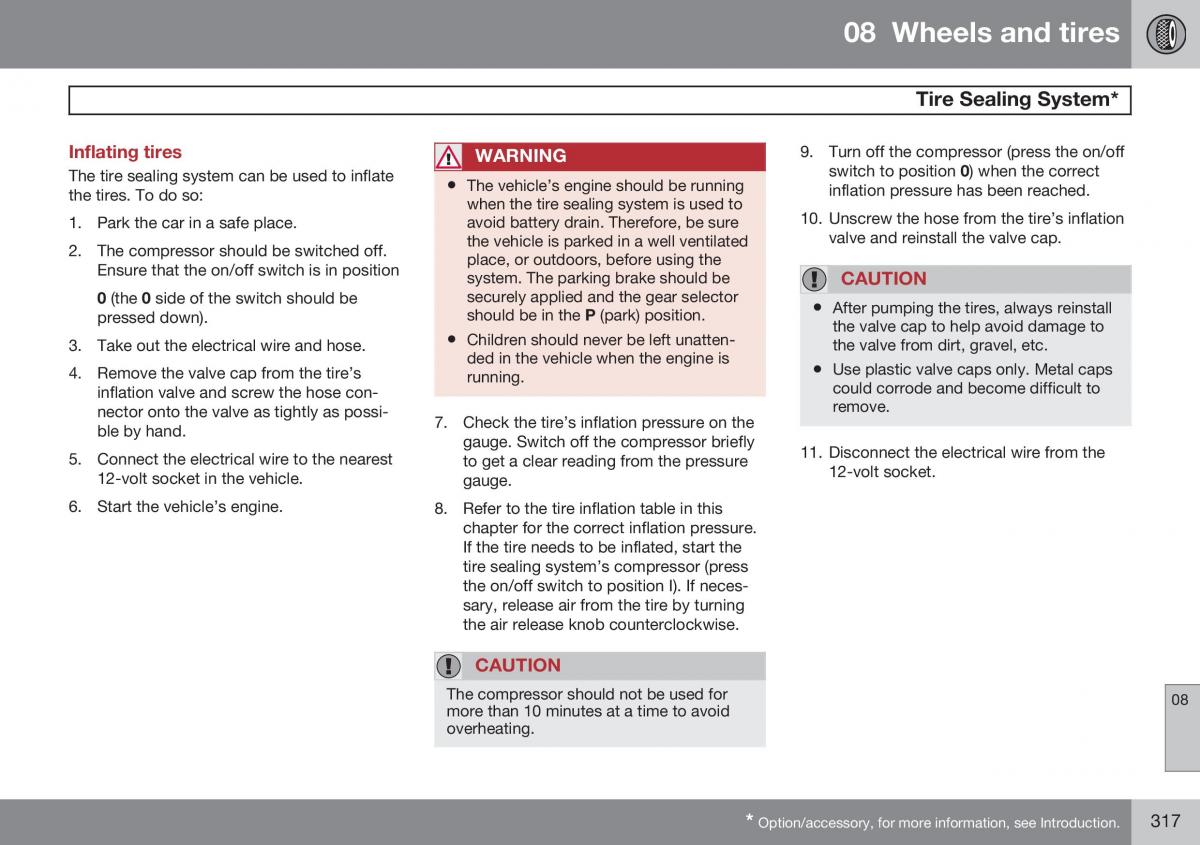 Volvo XC60 I 1 FL owners manual / page 319