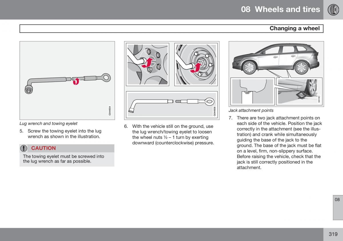 Volvo XC60 I 1 FL owners manual / page 321