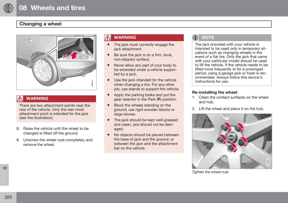 Volvo XC60 I 1 FL owners manual / page 322