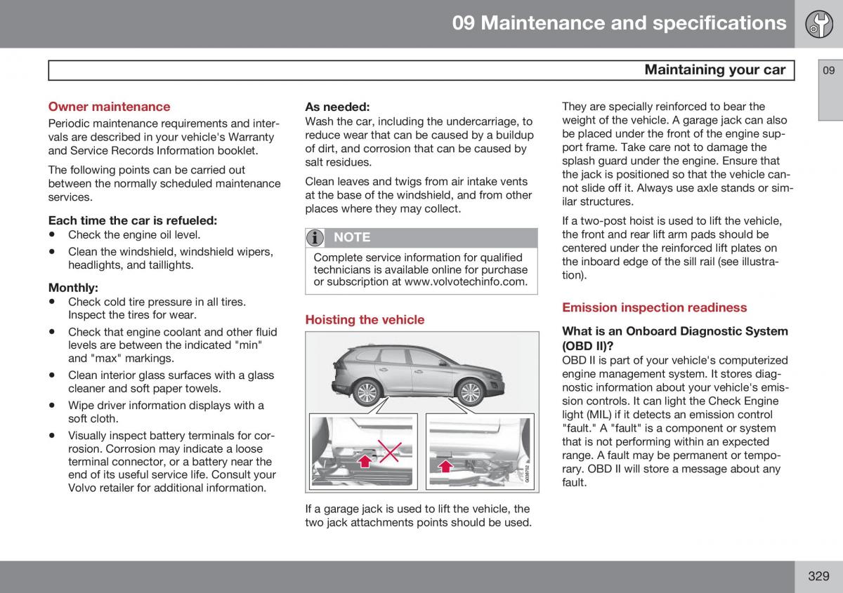 Volvo XC60 I 1 FL owners manual / page 331