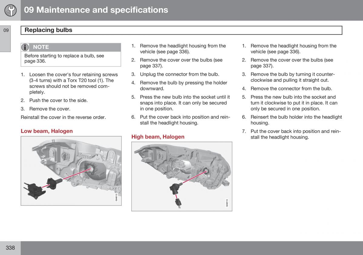 Volvo XC60 I 1 FL owners manual / page 340