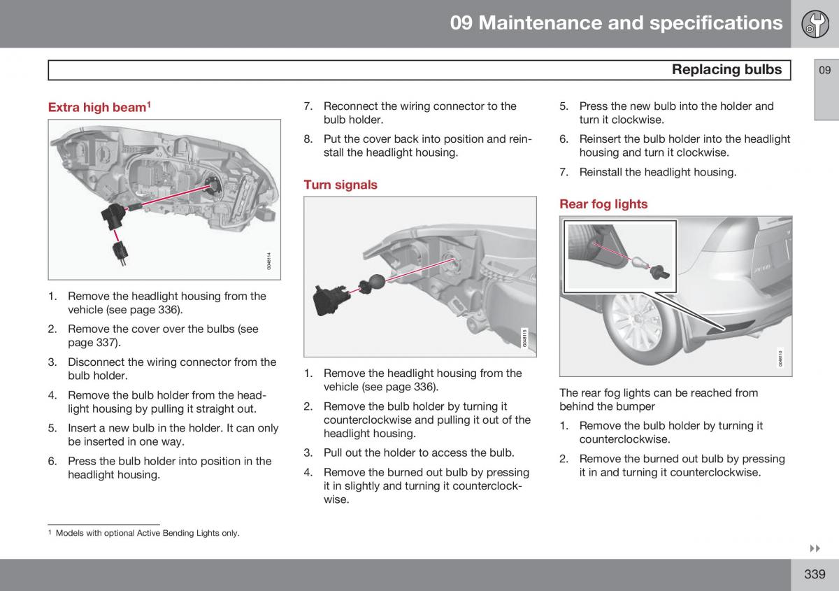 Volvo XC60 I 1 FL owners manual / page 341